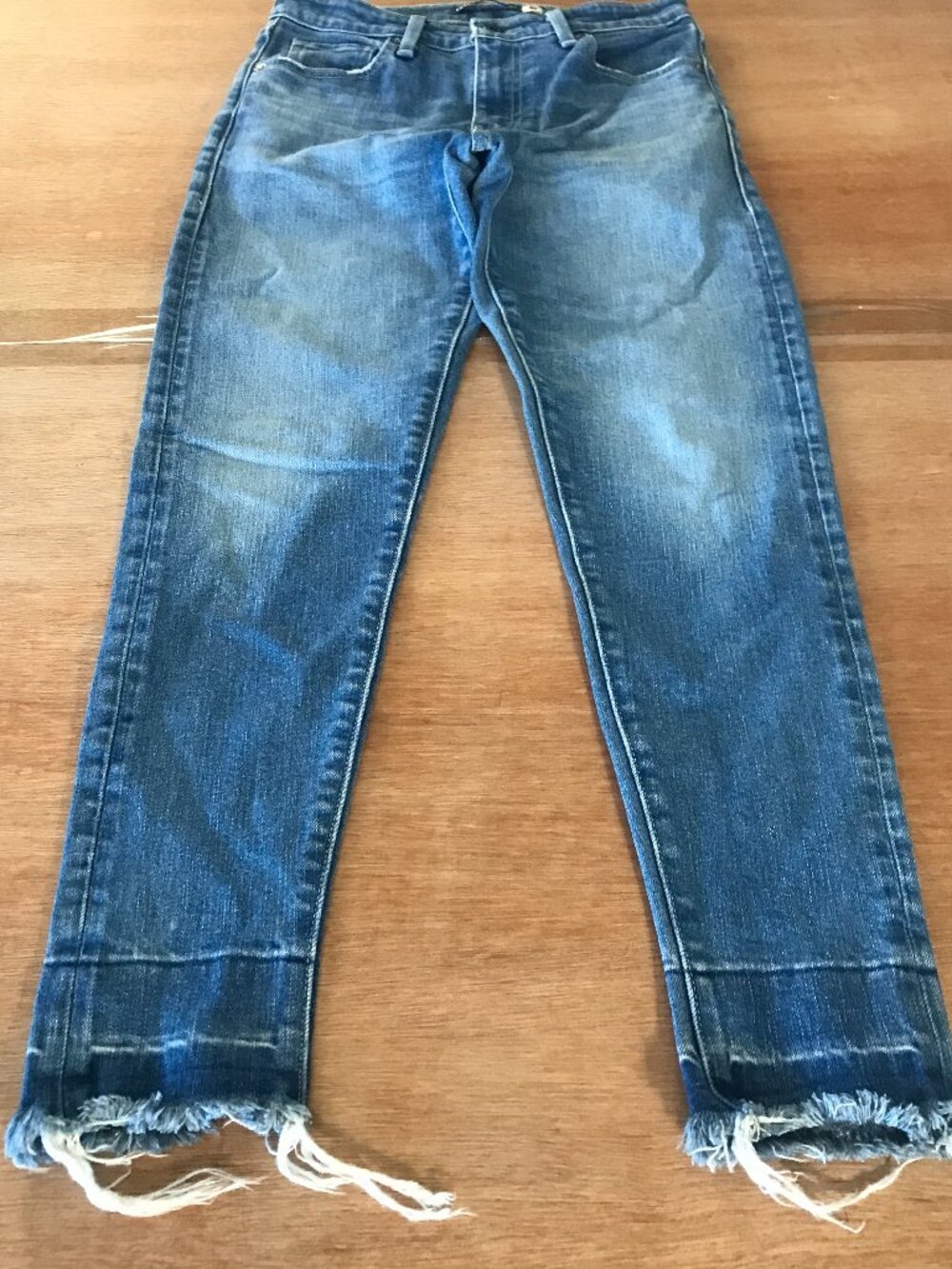 Levi's 721 Made & Crafted Skinny Jeans Women 25 Blue Mid Rise Raw Hem Japan